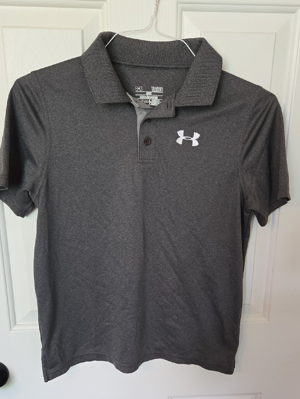 Under Armour Dark Gray Performance Polo with White Logo